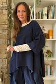 Lock Needlecord Panel Dip Side Top Navy